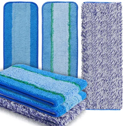 6-Pack Deep Microfiber Dusting Cleaning Pads - Compatible with Bona Hardwood Floor Cleaner Mop Replacements