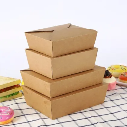 Eco-friendly Disposable Paper Meal Box for Food Grade Lunch