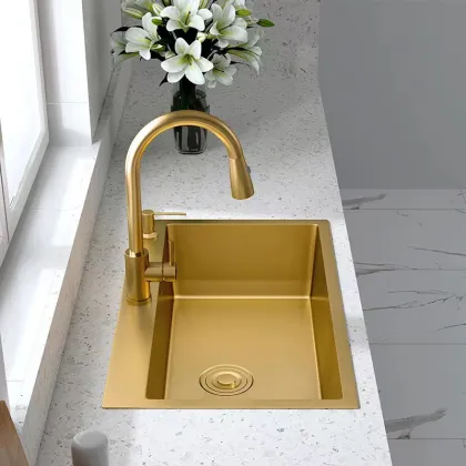 Golden stainless steel sink