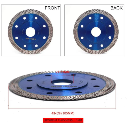 Cuchilla profesional de sierra de diamante súper delgada de 4 pulgadas para cortar azulejos de cerámica de porcelana mármol de granito