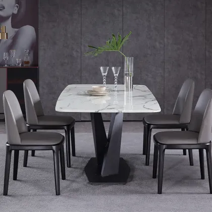 Light luxury dining table marble dining room modern