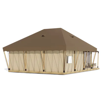 Solid Wood Waterproof Flat Top Tent House