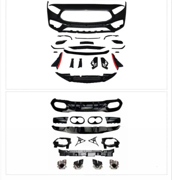 Mercedes A-Class W177 A45 Style Body Kit with Front Bumper, Rear Diffuser, Exhaust Tips, and Grille