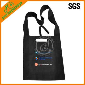 promotional eco nonwoven black shoulder bag