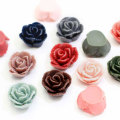 Cabujón de cuentas de resina con espalda plana en forma de rosa colorida, artesanía hecha a mano, decoración, cuentas, espaciador, accesorios de ropa