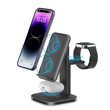 Schneller drahtloser Ladegerät für iPhone und Android mit 3-in-1-Laden