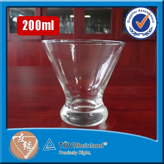 Food grade soda-lime glass thick round bottom drinking glass 200ml