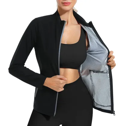Custom Body Shaping Sauna Suit with Yoga Collar and Long Sleeves