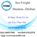 Frete marítimo de Porto de Shantou para Durban