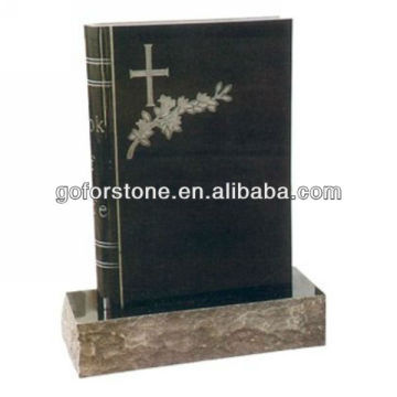 Book gravestone, cross gravestone, granite gravestone