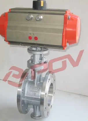 Hard metal eccentric flange wafer pneumatic STL sealing butterfly valve