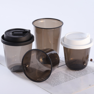 Customizable Black PET Cup with Lid - U Shape 12oz/14oz/16oz