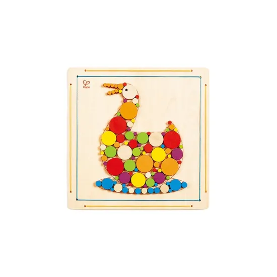 Creativity for Kids Wooden Circle Duck Decor Mosaic DIY Art Kit: An Educational Toy for 2 to 4 Year Olds - Unisex and Compliant with CPSIA, ASTM, EN71, and CE Standards