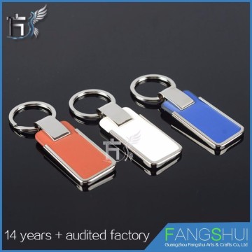 Factory price metal leather keychain,pvc keychain