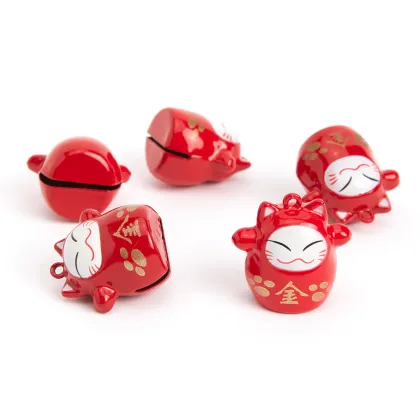 Luxury Red Lucky Cat Key Chain with Bell