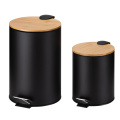 Home Pedal Bamboo Waste Bin