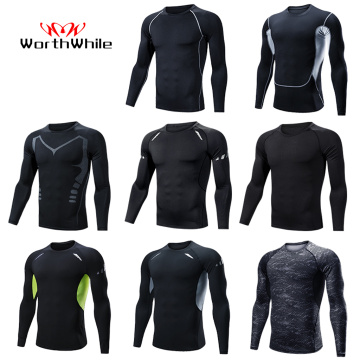 WorthWhile running Sports Compression Long Sleeves Tracksuit for Men Quick Dry Wear Running Suit Jogging Gym Fitness man Clothes