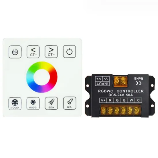 High-Power LED Strip RF Touch Panel Controller 30A - 12V-24V Monochrome & Dual Color RGB RGBW