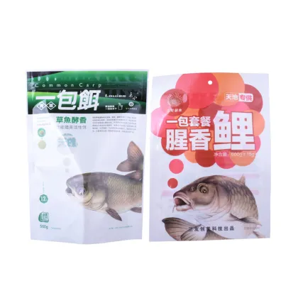 Plastic fishing flat bag for bait feed