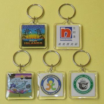 Acrylic keychain, customized sizes, logos and designs are accepted