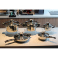 11 pieces stainless steel cooking pot set cookware
