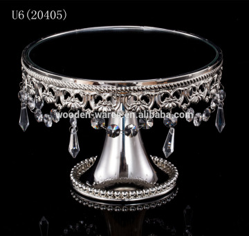 fancy table top decoration silver cake stand for sale