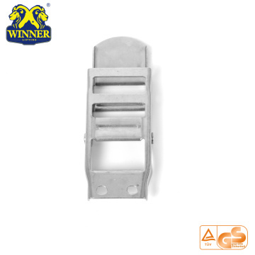 White Zinc Webbing Buckle 2 Inch Steel Overcenter Buckle