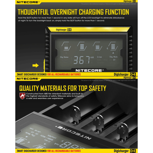 Great Quality Nitecore D4 Charging 4 Batteries