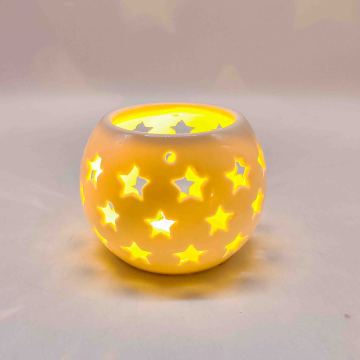 Luz LED de cerámica con recorte de estrella esférica