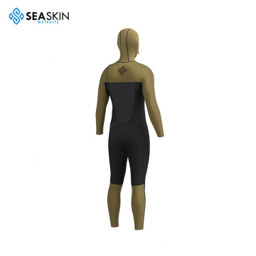 Seaskin Men 5/4mm Wetsuit With Hood For Surfing