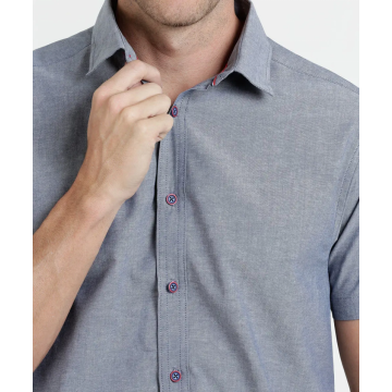 Chemise homme causale à manches courtes en tissu 100% coton