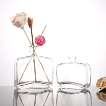 Flat Fancy Reed Diffuser Glass Bottle with Cork