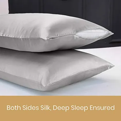 100% Mulberry Silk Set of 2Pillowcase Queen Size