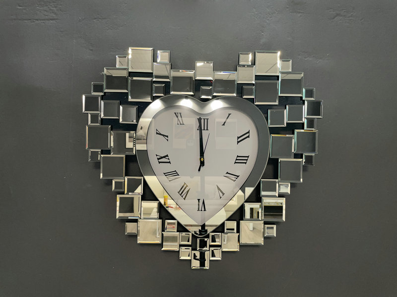 Verre d'horloge murale coeur