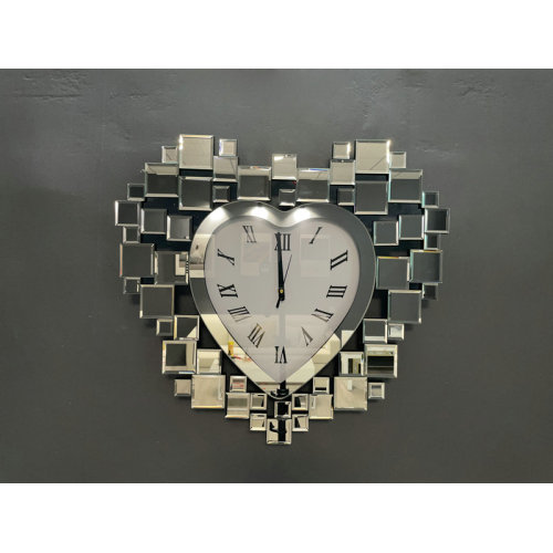 Verre d'horloge murale coeur