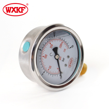 High quality 3inch 80mm stainless steel 0-15 PSI pressure gauge 1 bar