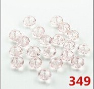 High quality 4mm pink color Crystal glass flat Beads