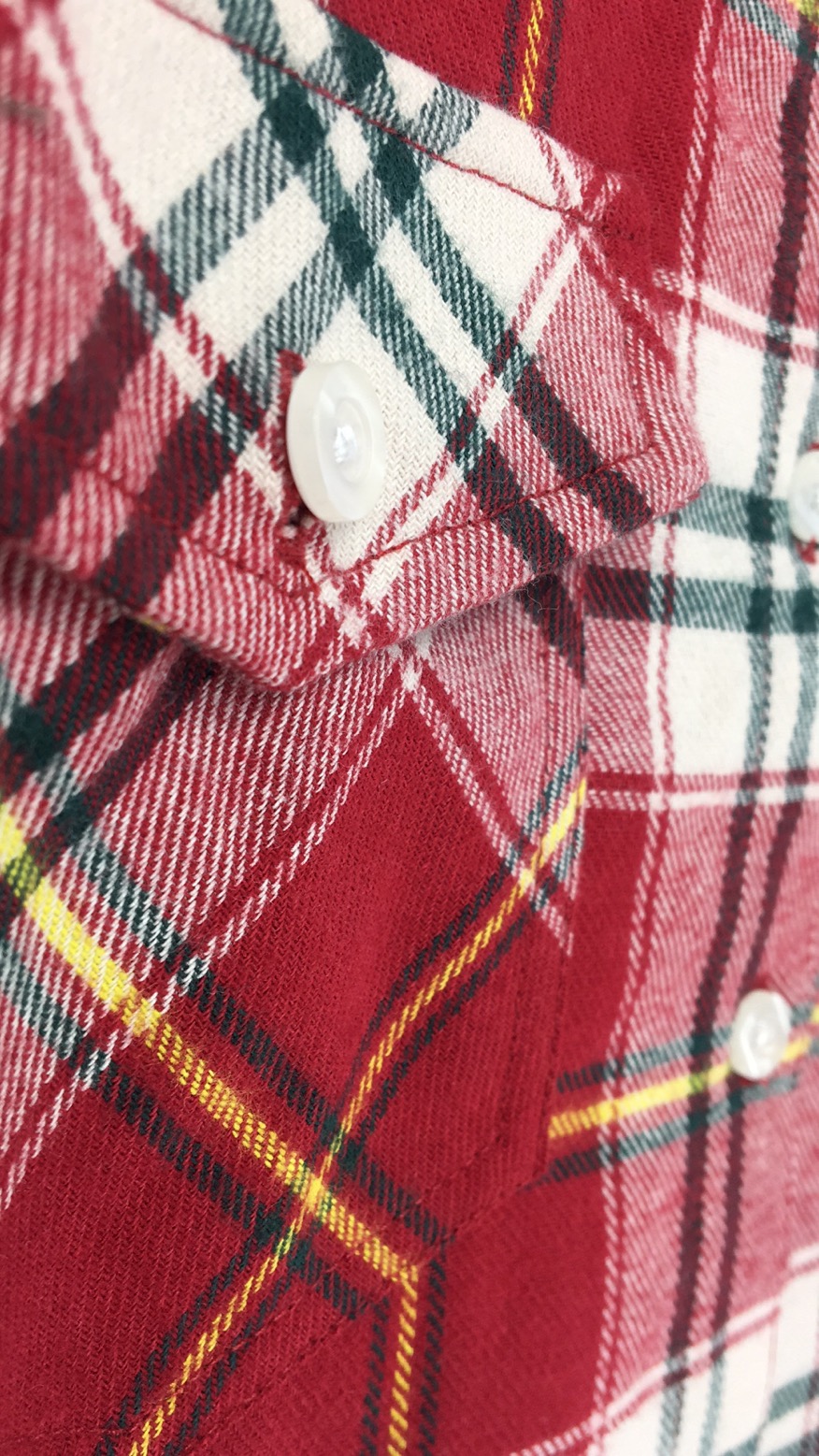 Women's Red and White Check Flannel Shirt