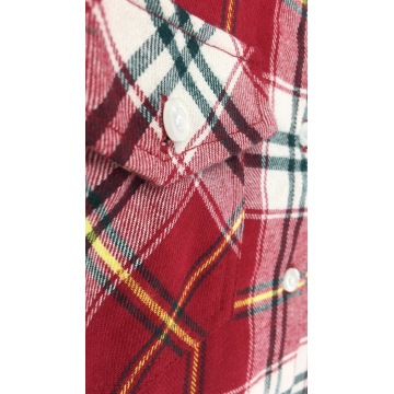 Women's Red and White Check Flannel Shirt