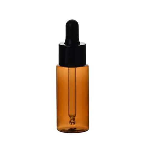 Hoge kwaliteit cosmetische verpakking Amber plat 60ml 30 ml 15 ml huisdier plastic haar lichaamsverzorging etherische oliedruppellers