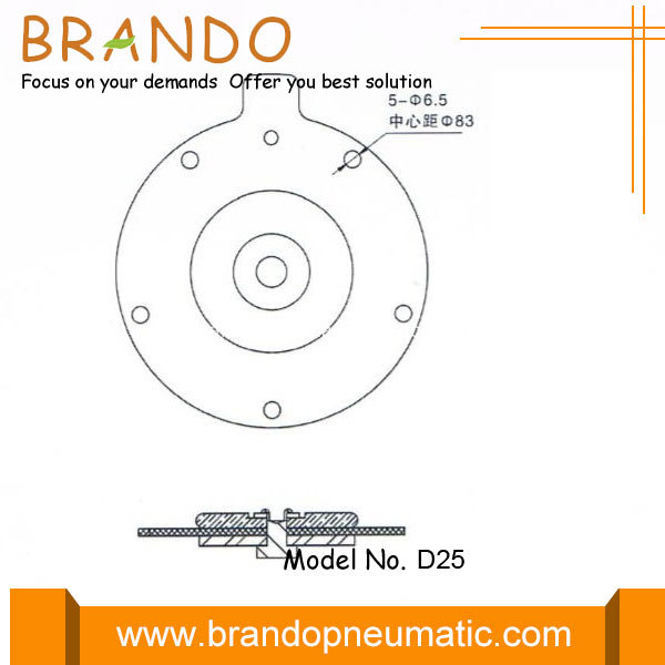 DMF-ZM-25 pulse valve diaphragm dimension