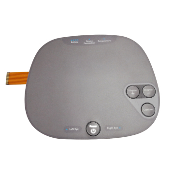 Halo backlighting membrane switch device for eyes monitoring