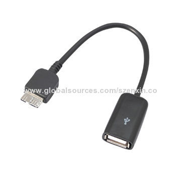 USB 3.0 Micro OTG Cable for Samsung Galaxy Note 3/S5, Available in Black