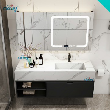 Diseño de tocador de baño de diseño de madera con cuenca de lavado