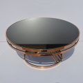 Marble top round short coffee table