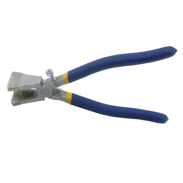 Professional Breaker Grozer & Glass Running Pliers Kit with Rubber Tips and Flat Jaws for Stained Glass Work