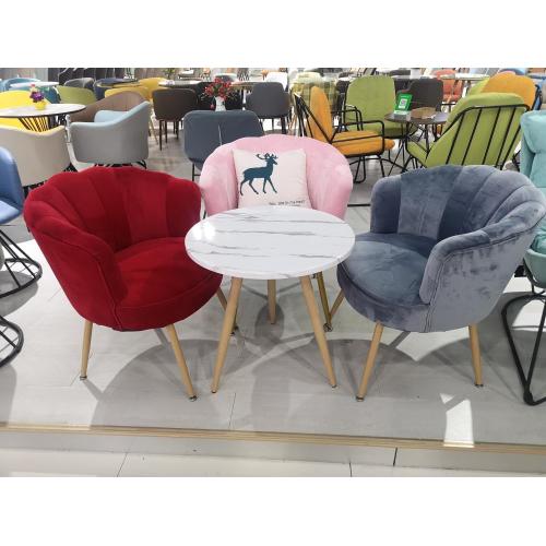 Modern Red Velvet Fabric Dining Chair Coffee Table Customized Restaurant Hotel Furniture Factory