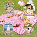 Outdoor Waterproof Red Plaid Travel Beach Picnic Blanket