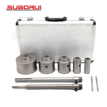 SUBORUI 9PCS TCT Tungsten Carbide SDS Plus SDS MAX Shank Wall Hole Cutter Kit