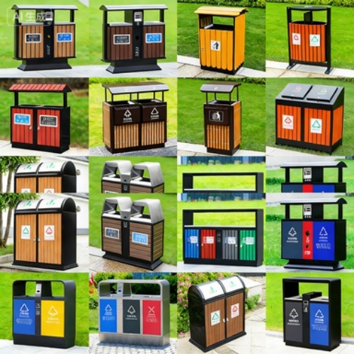 Eco-Friendly Metal Garbage Bin for Commercial Zones